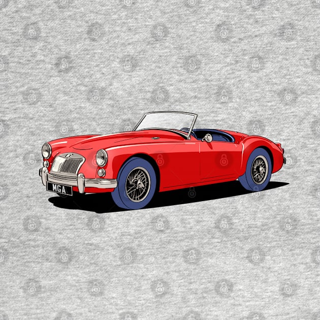 Classic MG MGA Roadster in Red by Webazoot